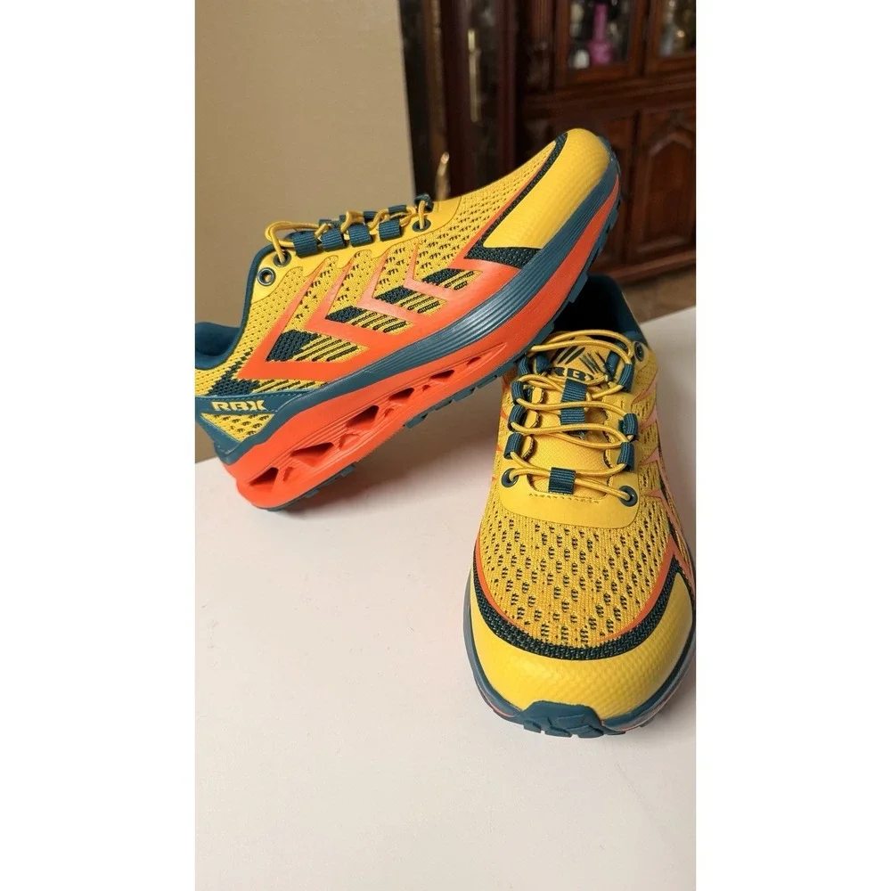 RBX Active Men's Running Shoes US 7 Yellow Orange Teal Athletic Sneakers Mesh